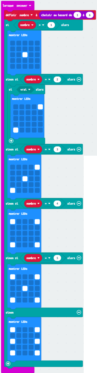 Jeu de dé avec MakeCode