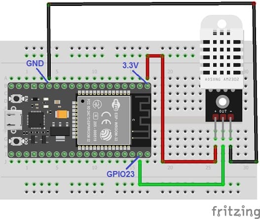 Mounting the ESP32 card and the DHT22 sensor