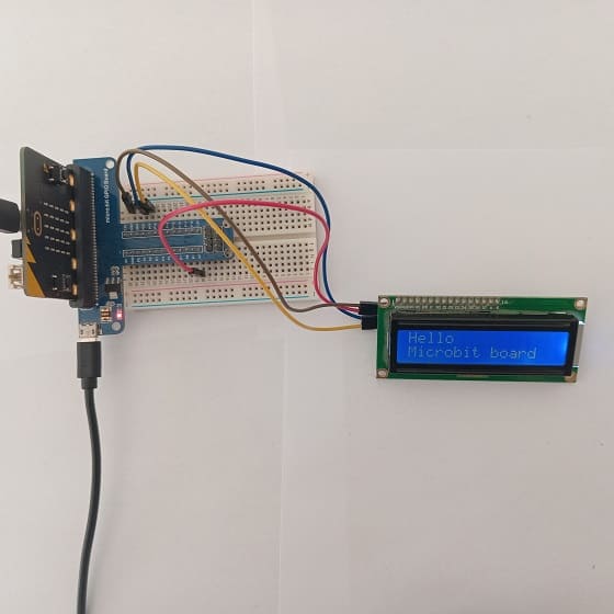 Schéma de câblage de la carte Mi:crobit avec l'afficheur LCD I2C 1602
