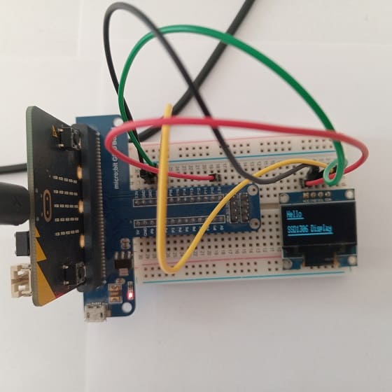 Micro:bit board wiring diagram with SSD1306 display