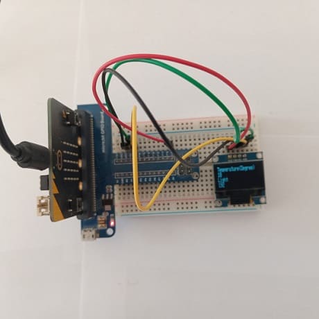 Micro:bit board wiring diagram with SSD1306 display