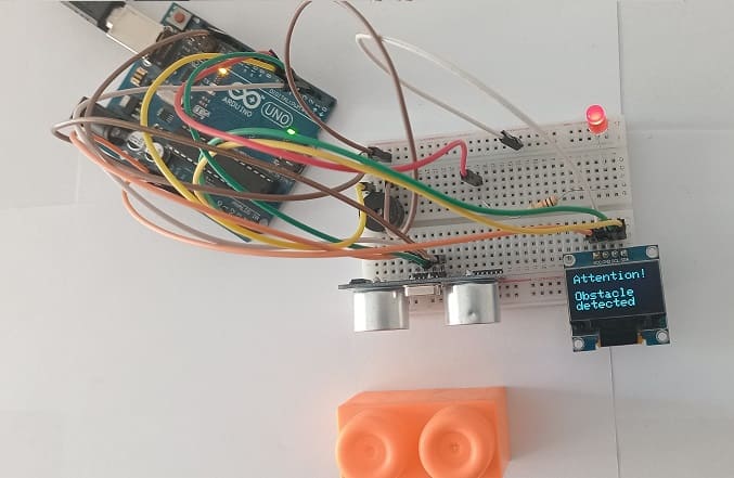 Schéma de câblage du système de détection d'obstacles commandé par Arduino