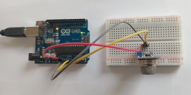 تركيب لوحة الاردوينو باستخدام المستشعر MQ-4