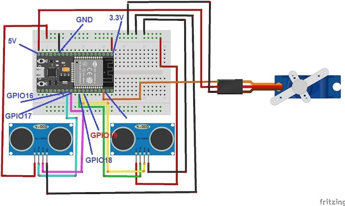 Mobile system for tracking a moving object based on ESP32 and HC-SR04